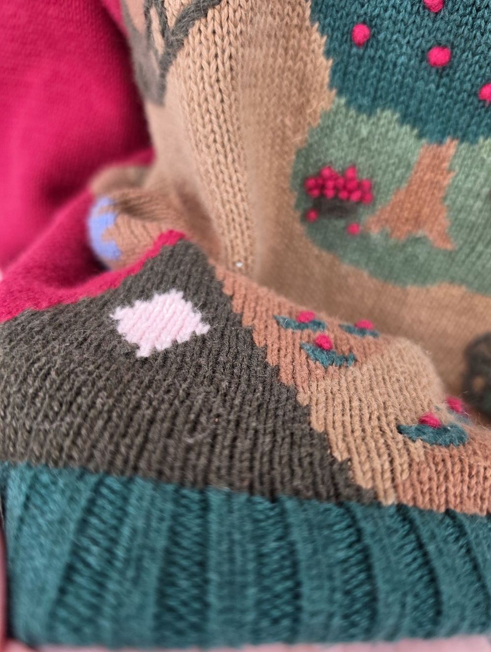 Lucia Vintage Farm Orchard 2D Knit Crewneck Sweater Novelty Fall - Picture 7 of 14